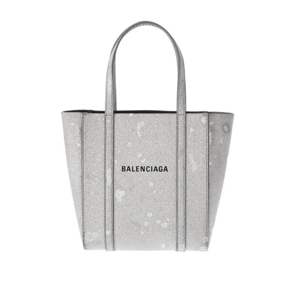 BALENCIAGA Everyday XXS 2WAY Metallic Silver hand bag - Picture 1 of 10